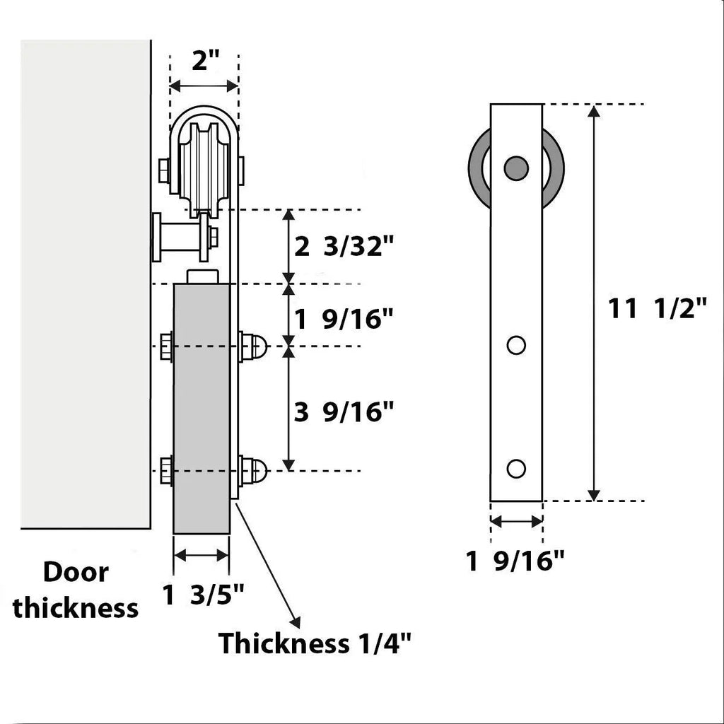 Double Barn Door 48 x 80 inches with Frosted Glass S411