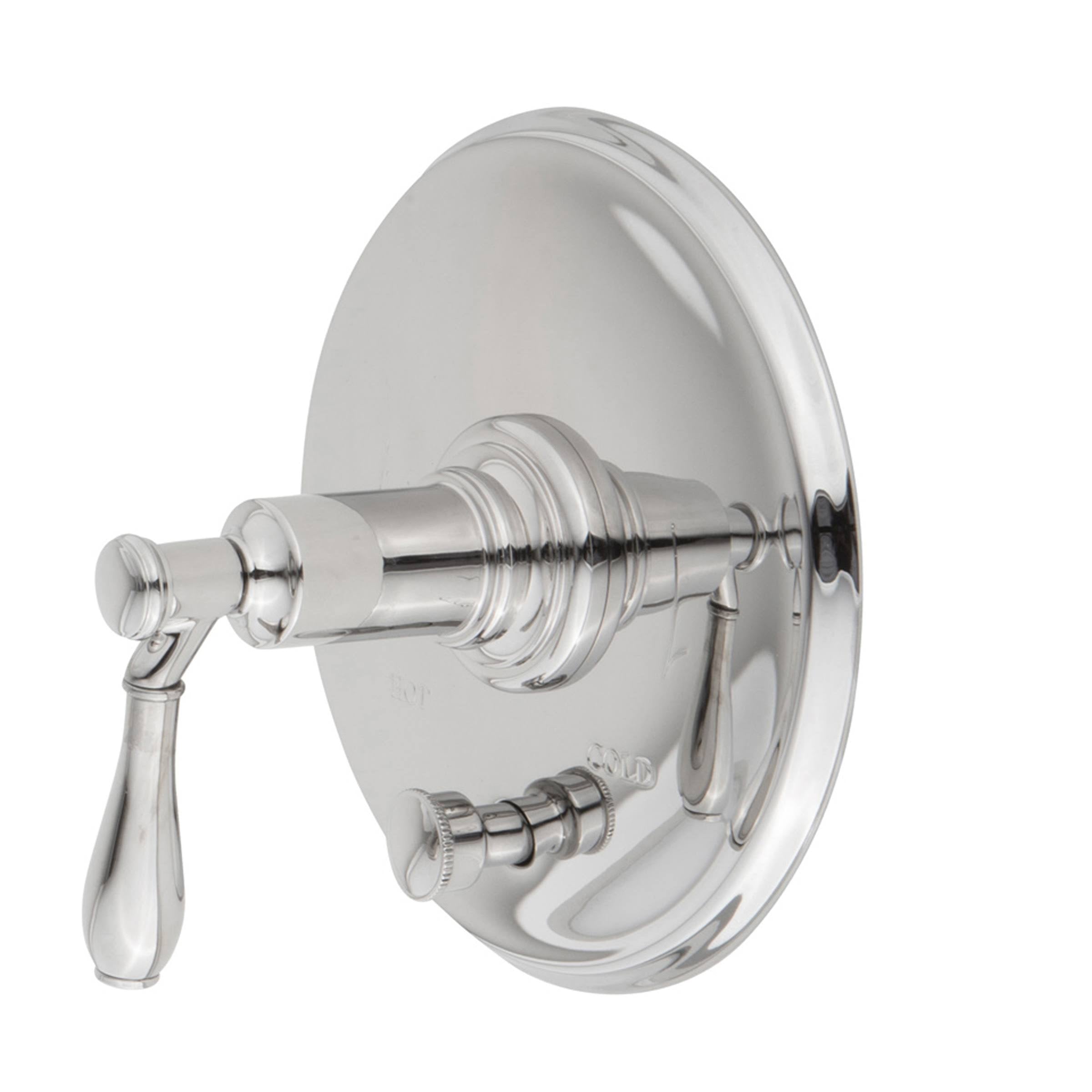 Balanced Pressure Tub & Shower Diverter Plate with Handle Weathered Brass Q507