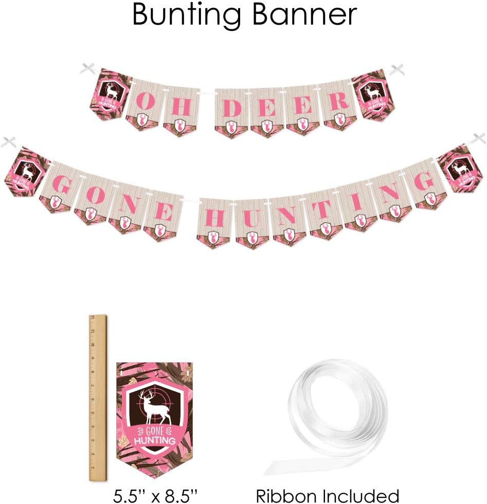 Pink Gone Hunting Deer Hunting Camo Banner Decoration Kit Q87780