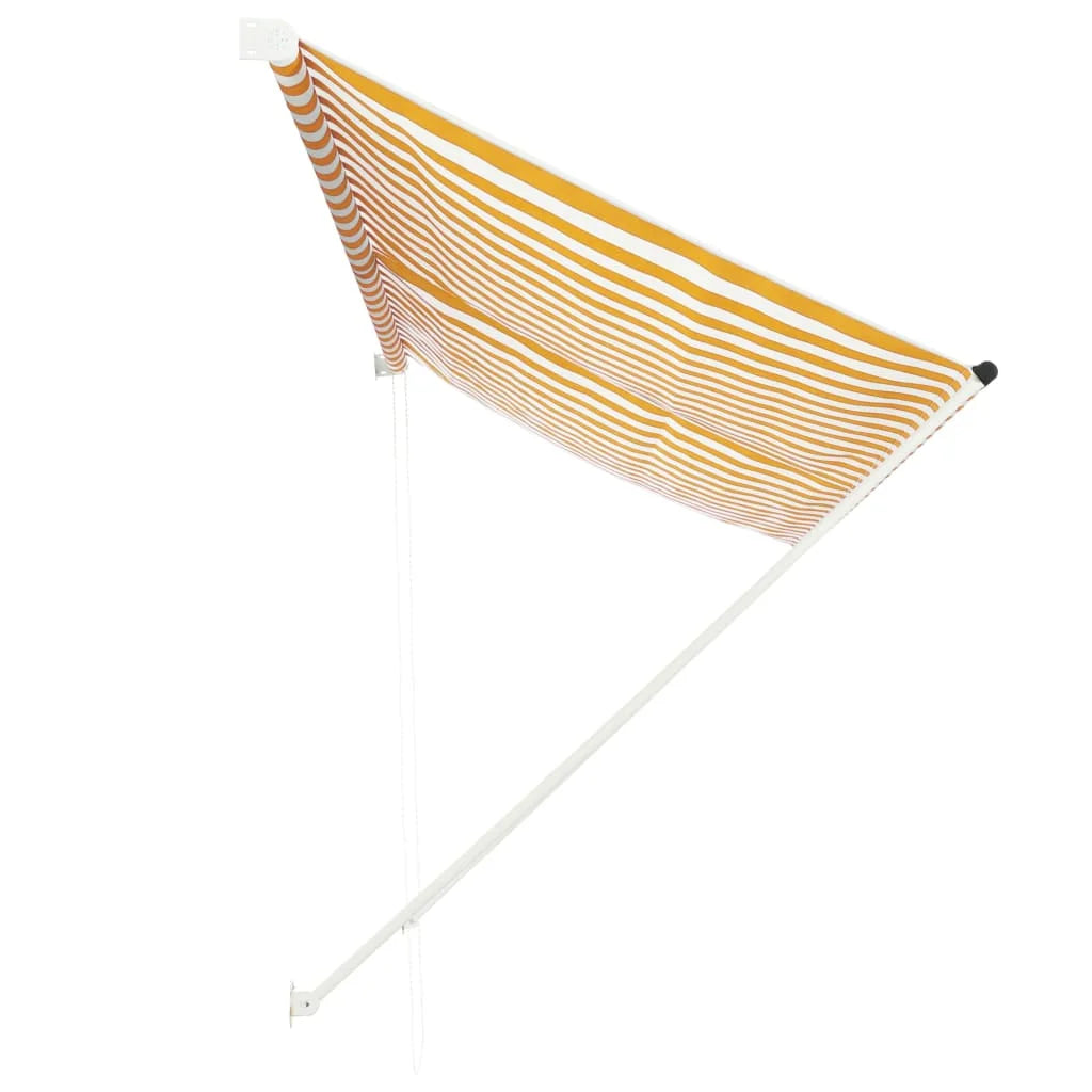 Yellow and White Retractable Awning Z54427