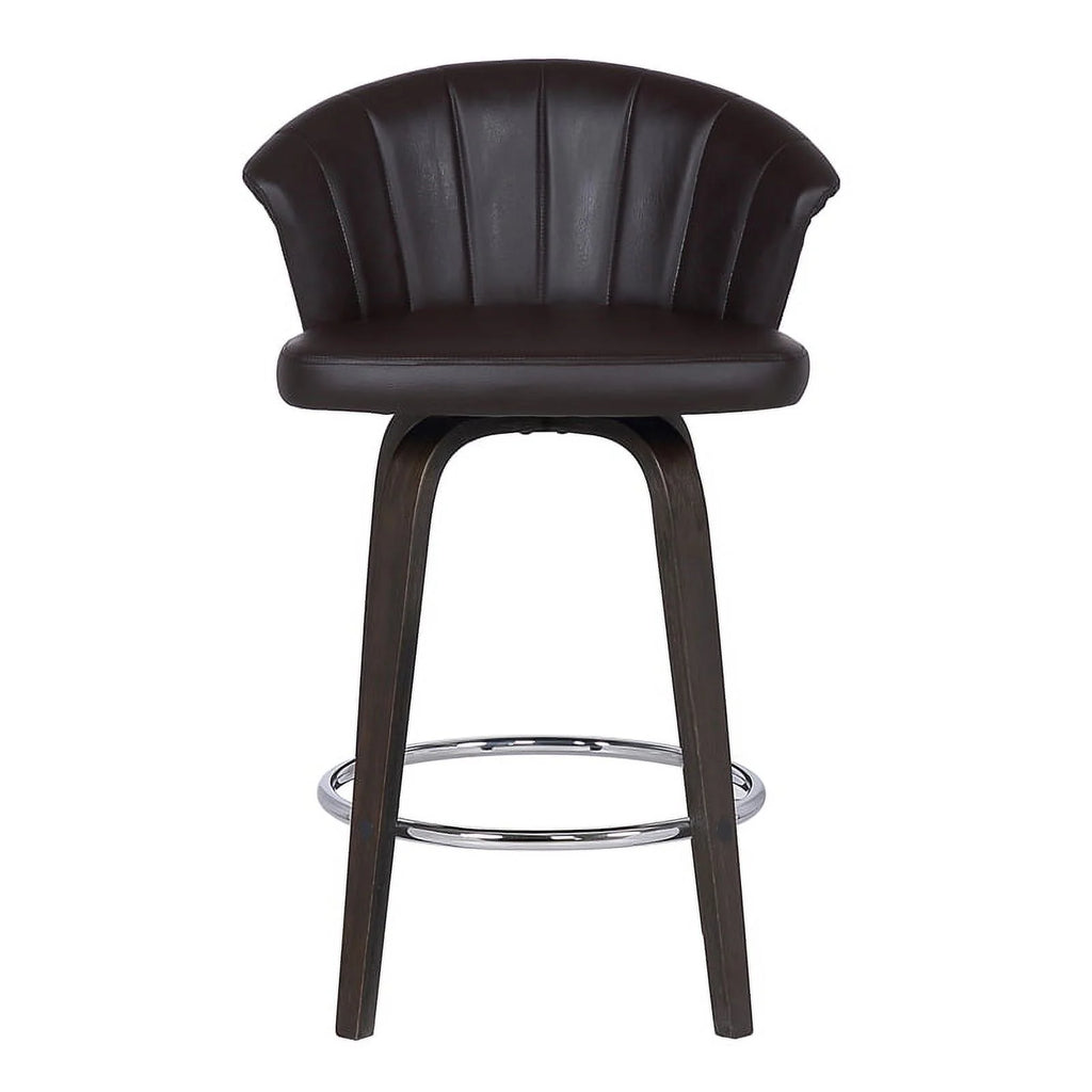 Faux Leather Swivel Bar Stool in Brown U3514