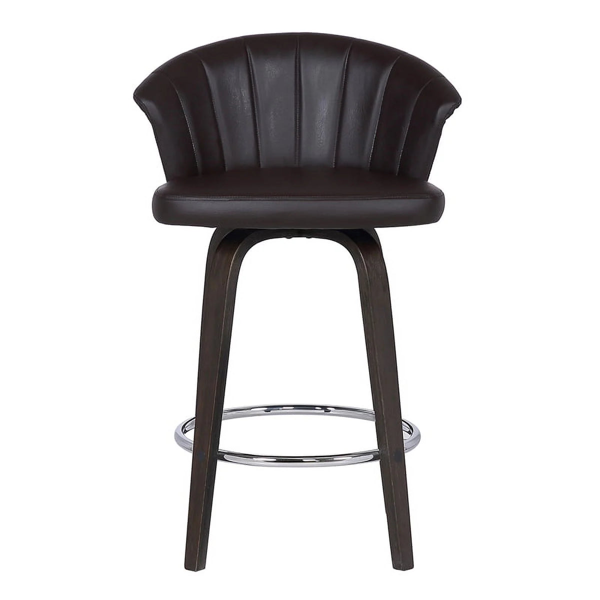 Faux Leather Swivel Bar Stool in Brown U3514
