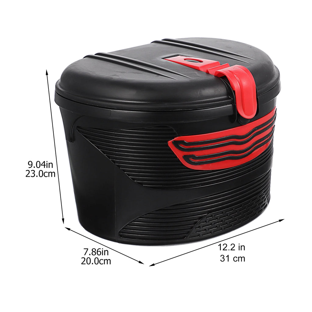 Red Electric Mountain Bike Front Frame Hanging Storage Basket with Lock O376