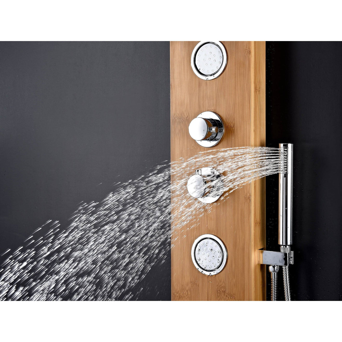 Full Body Shower Panel System with Heavy Rain Shower and Spray Wand D5832