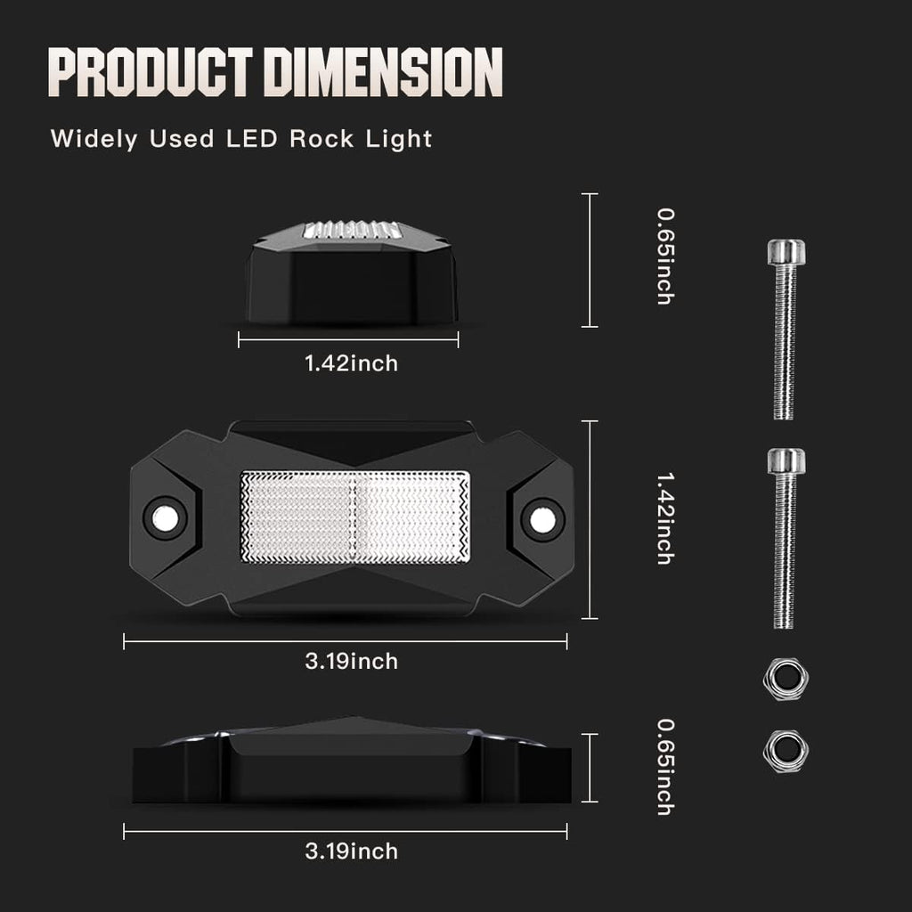 White LED Rock Lights 12PCS Underbody Lights M851