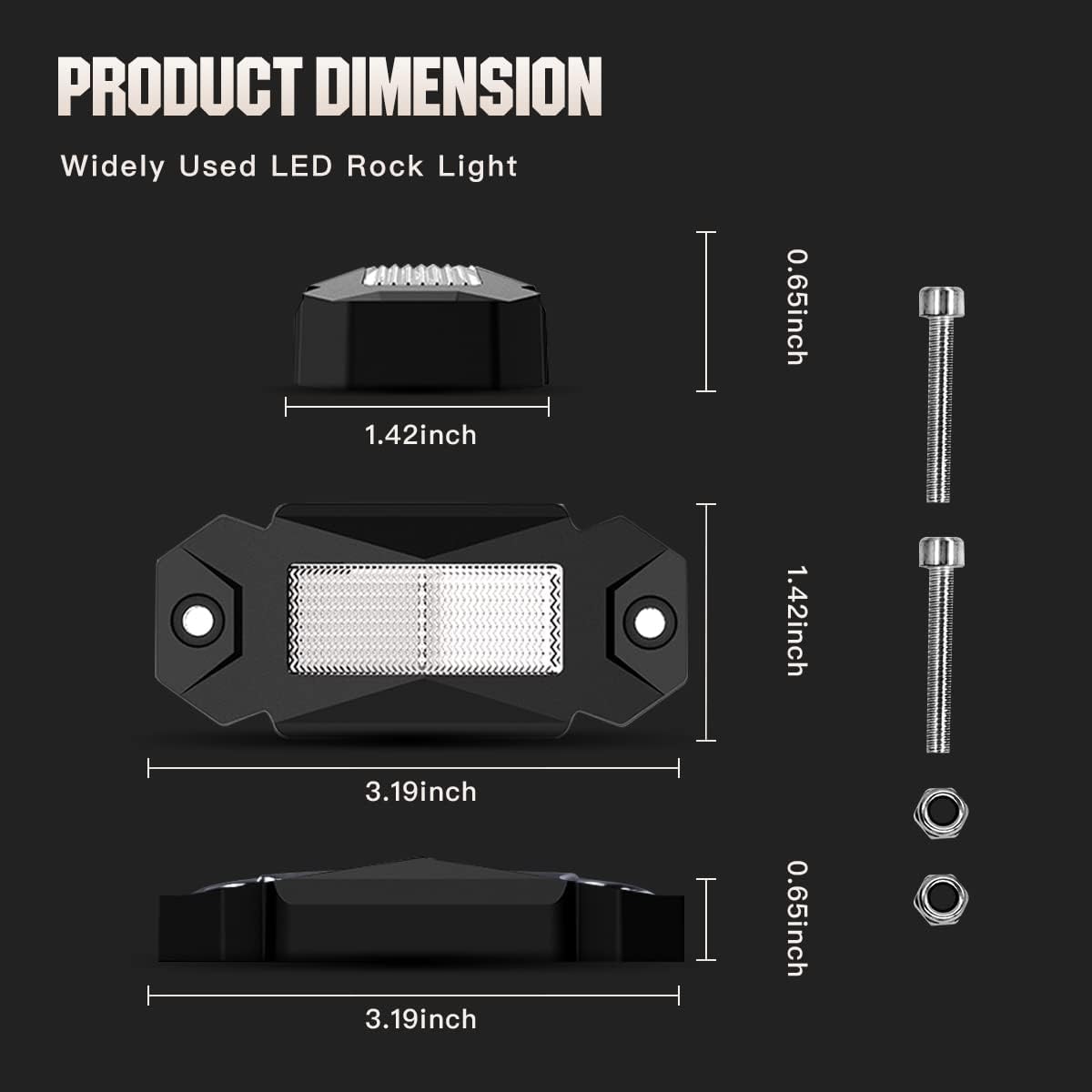 White LED Rock Lights 12PCS Underbody Lights M851