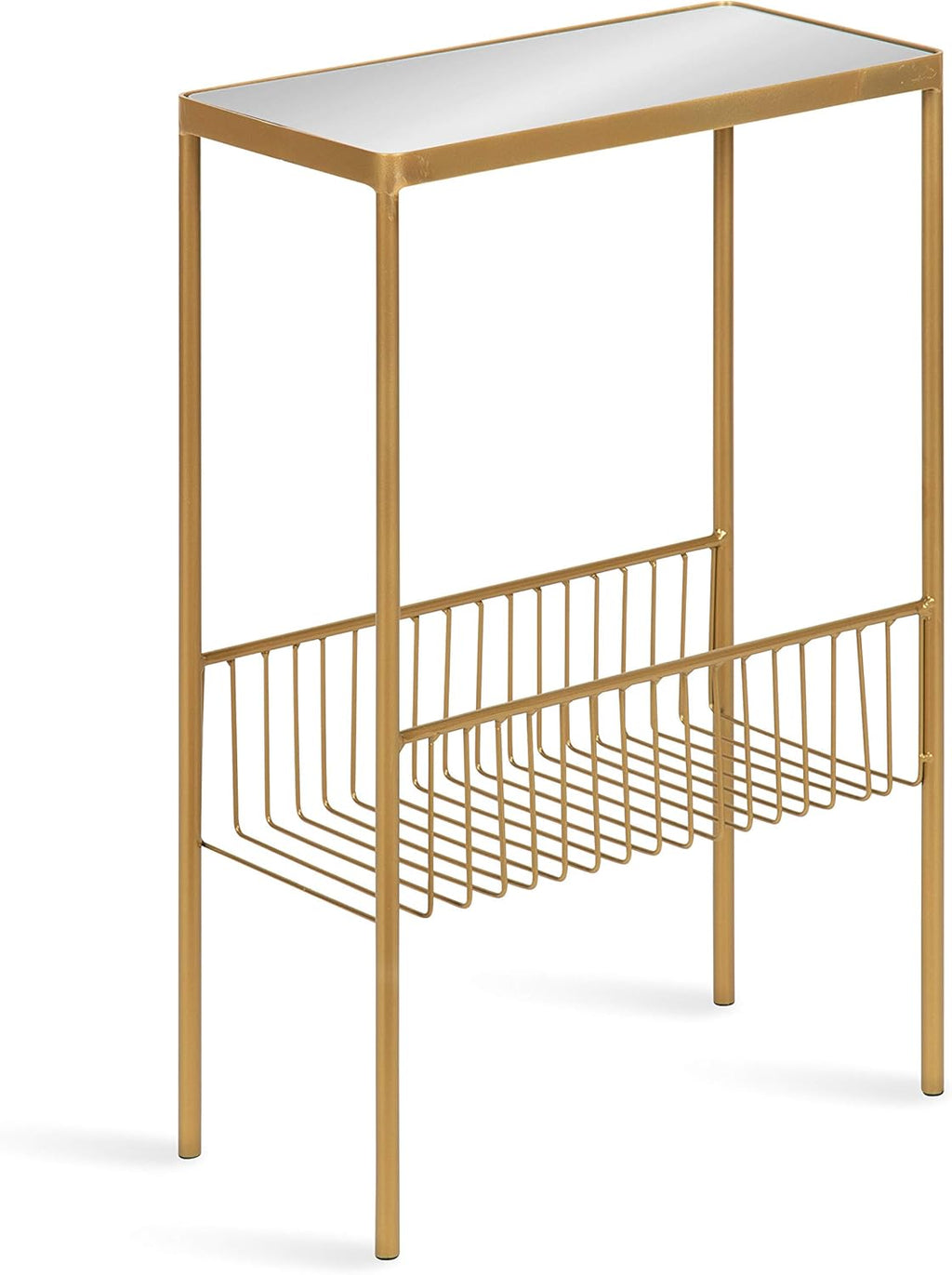 Black Contemporary End Table with Storage Rack L3183