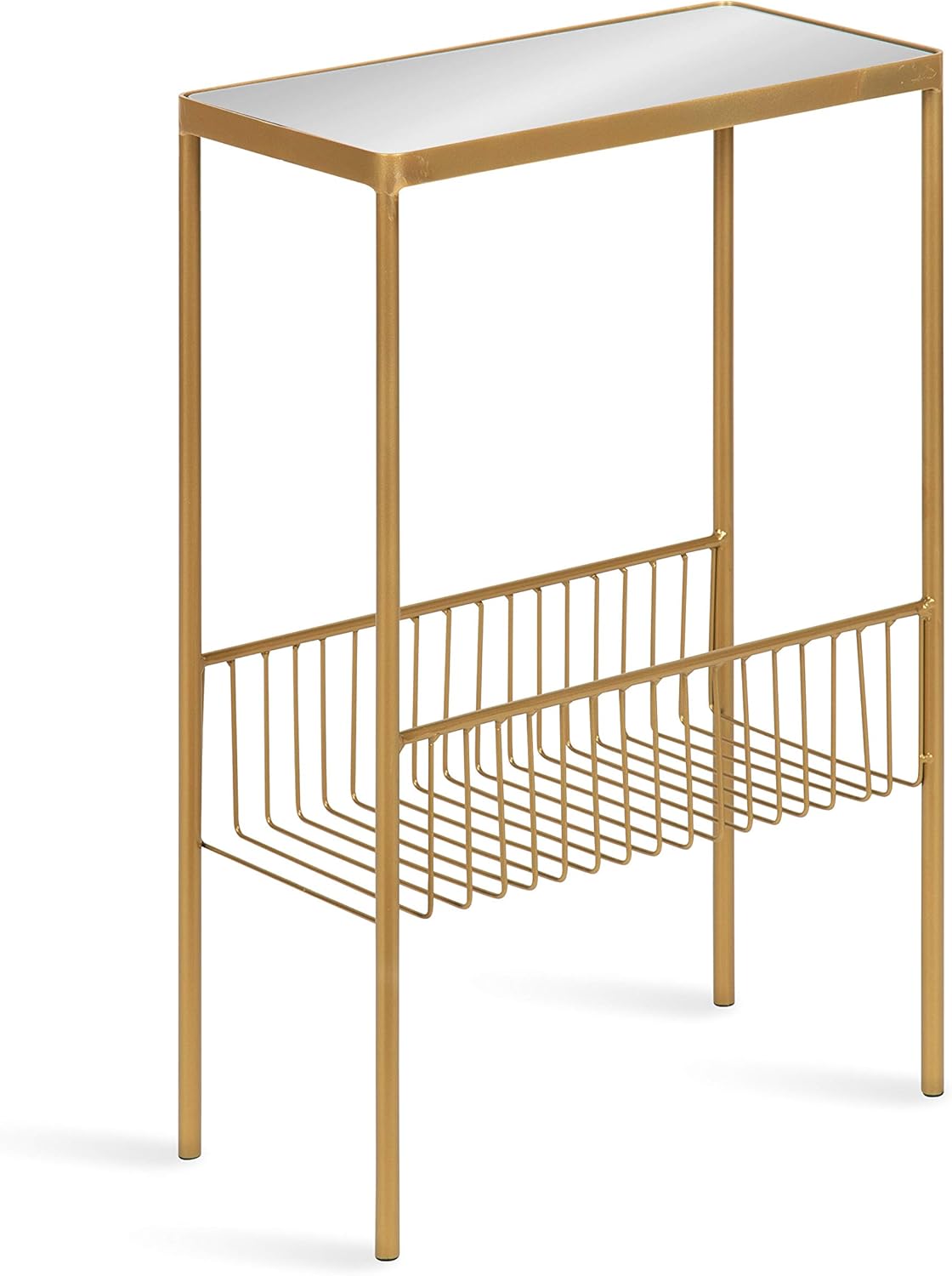 Black Contemporary End Table with Storage Rack L3183