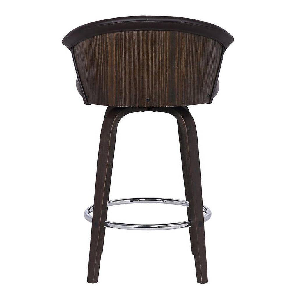 Faux Leather Swivel Bar Stool in Brown U3514