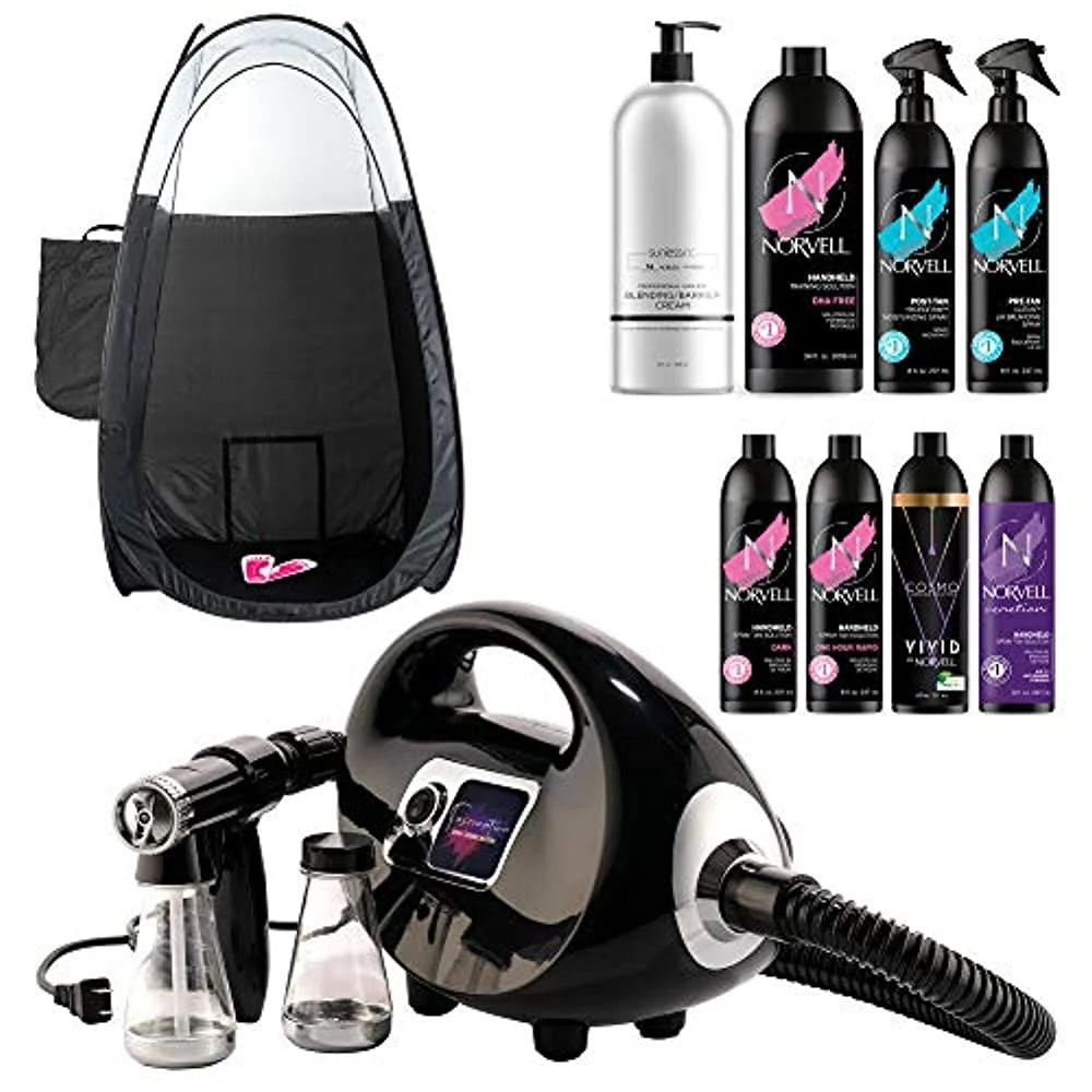Fascination Spray Tanning Machine with Norvell Sunless Pro Pack and Black Tent O5850