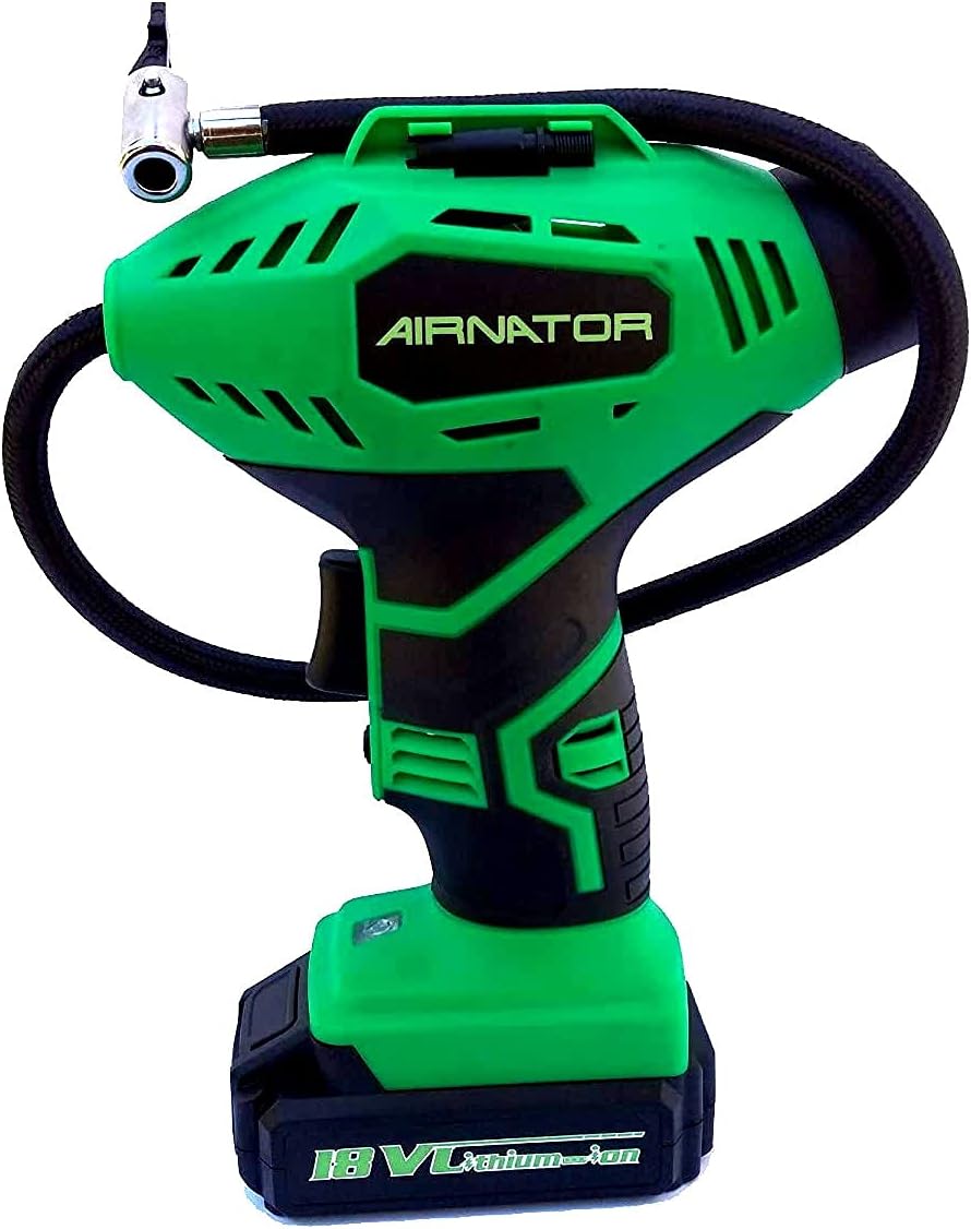 18-Volt Lithium-Ion Cordless Inflator with Gauge, Battery & Charger, 20in Air Hose (9 PC Kit) Pack of 2 G995489