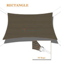 Brown Rectangle Permeable Sun Shade Sail Canopy W391786