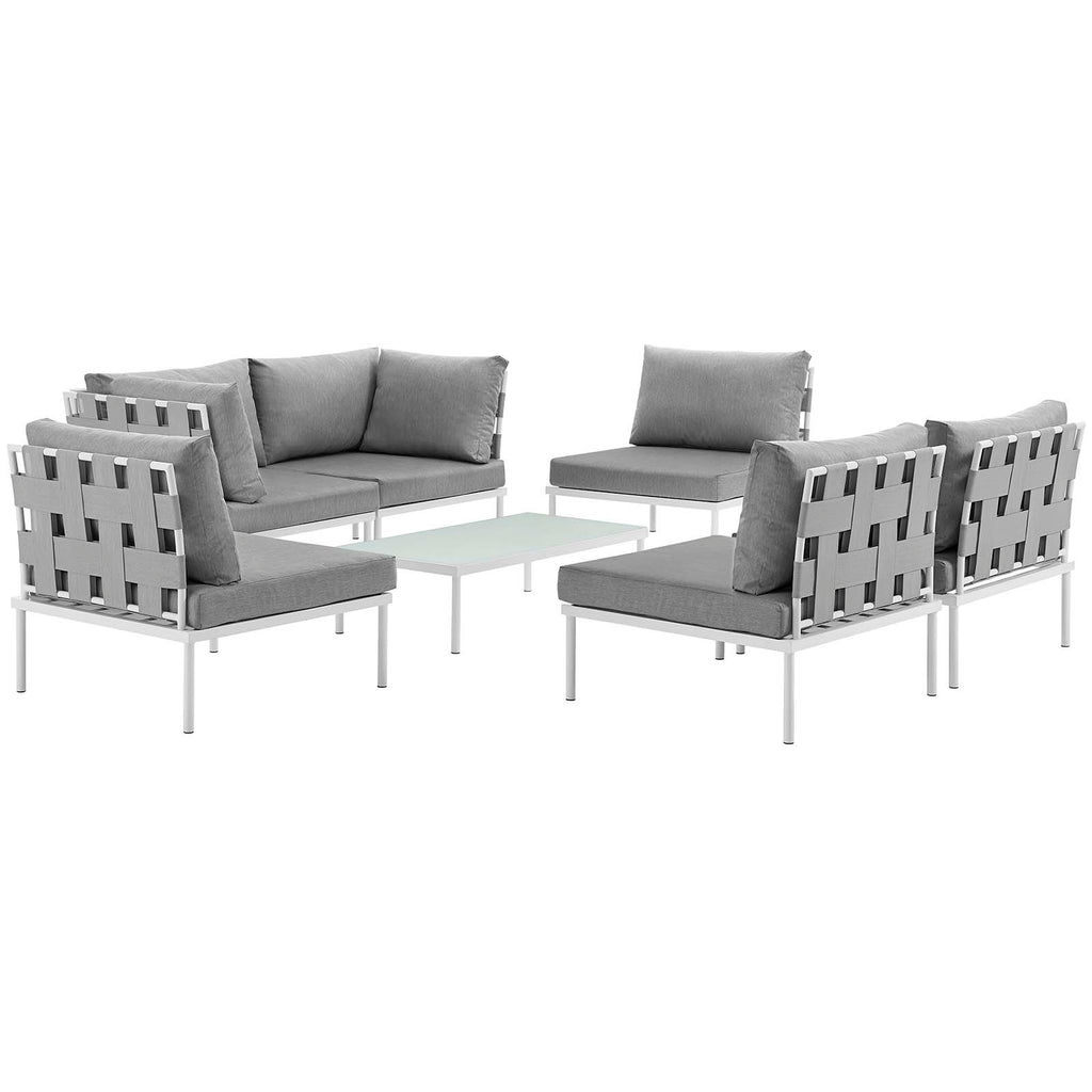 7 Piece Outdoor Patio Aluminum Sectional Sofa Set N565
