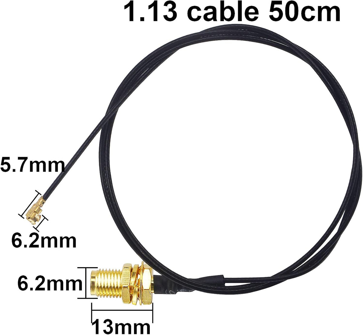 6dbi High Gain Omni-Directional WiFi Antenna & 1.64ft RP-SMA Extension Cable (2-Pack) L1236