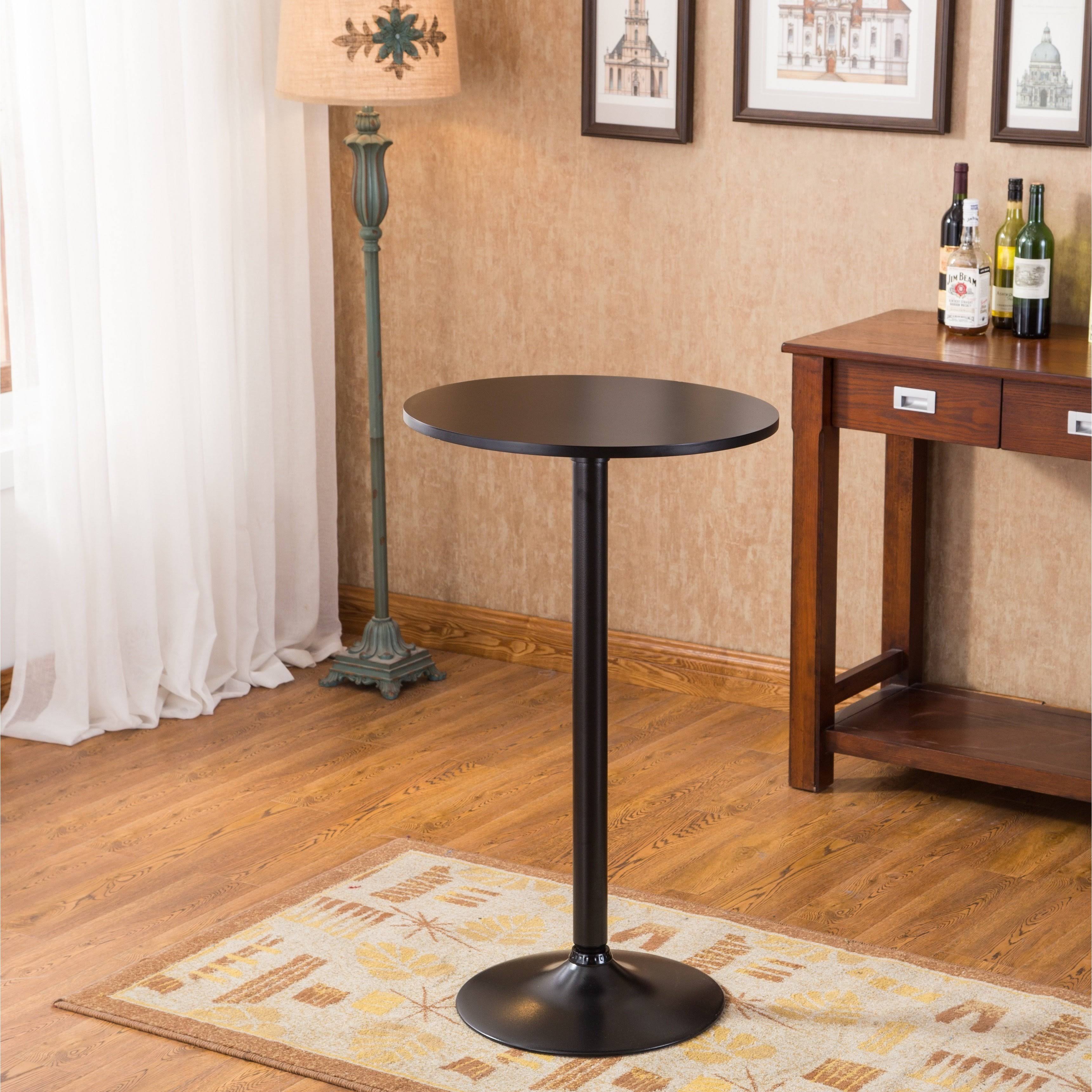 Black Round Top Metal Bar Table J887080