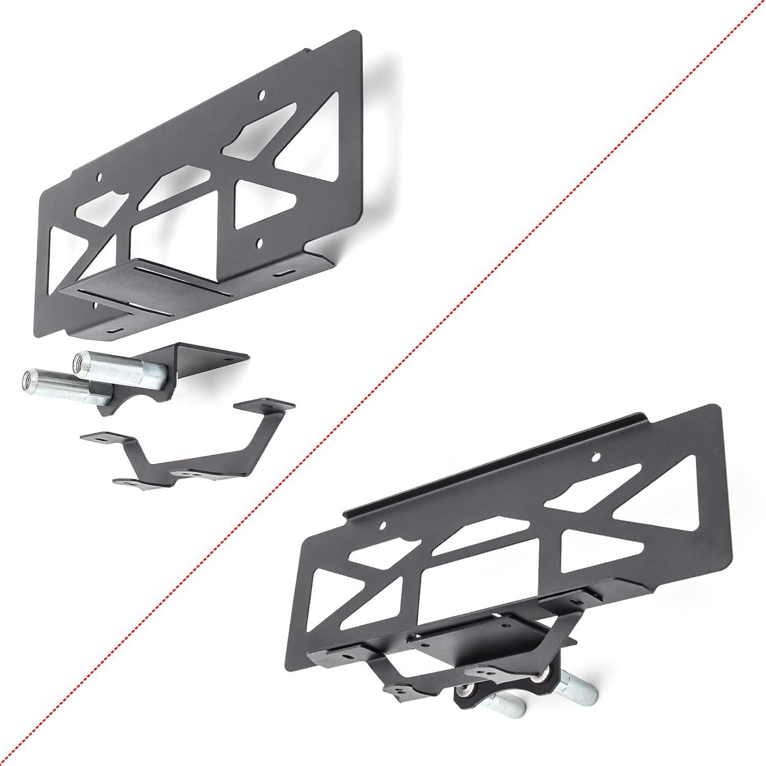 Rear Spare Tire Mount License Plate Relocation Bracket with 3rd Brake Light Mounting Bracket Kit H7303