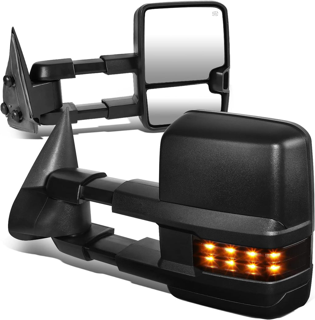 Pair Powered Heated Telescopic Towing Mirrors with Turn Signal C25846