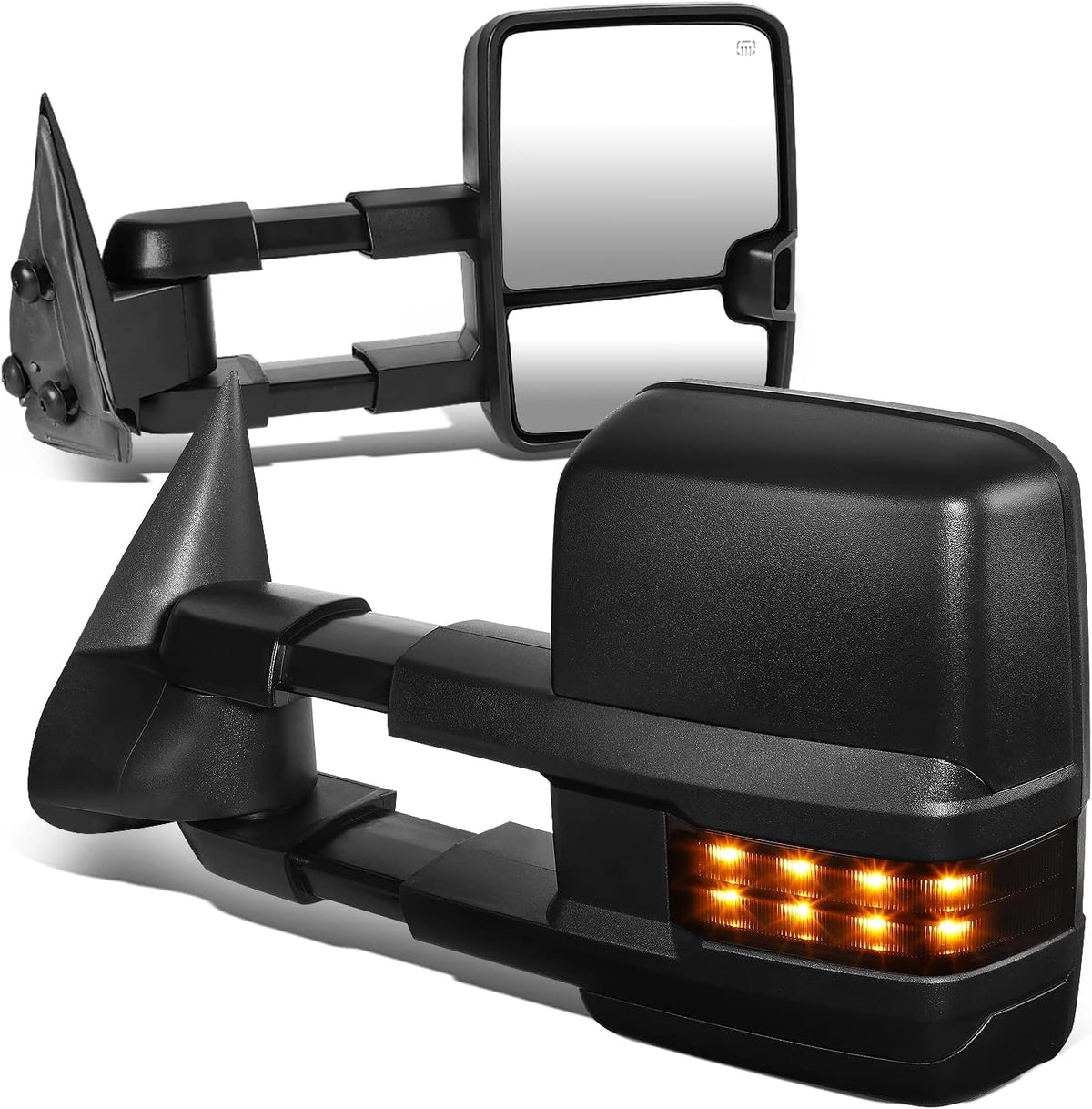 Pair Powered Heated Telescopic Towing Mirrors with Turn Signal C25846