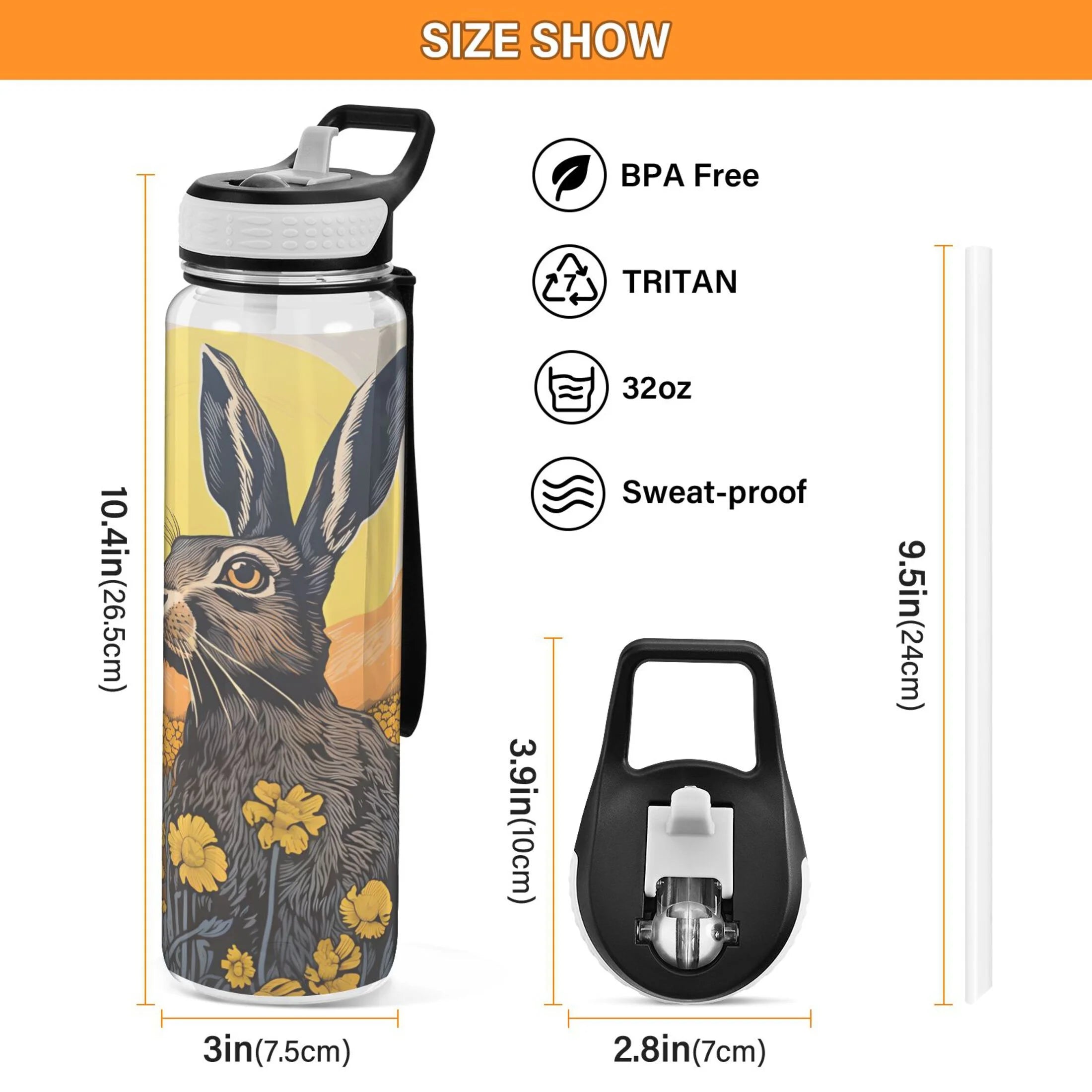 32oz Tritan Leakproof Water Bottle with Straw D285
