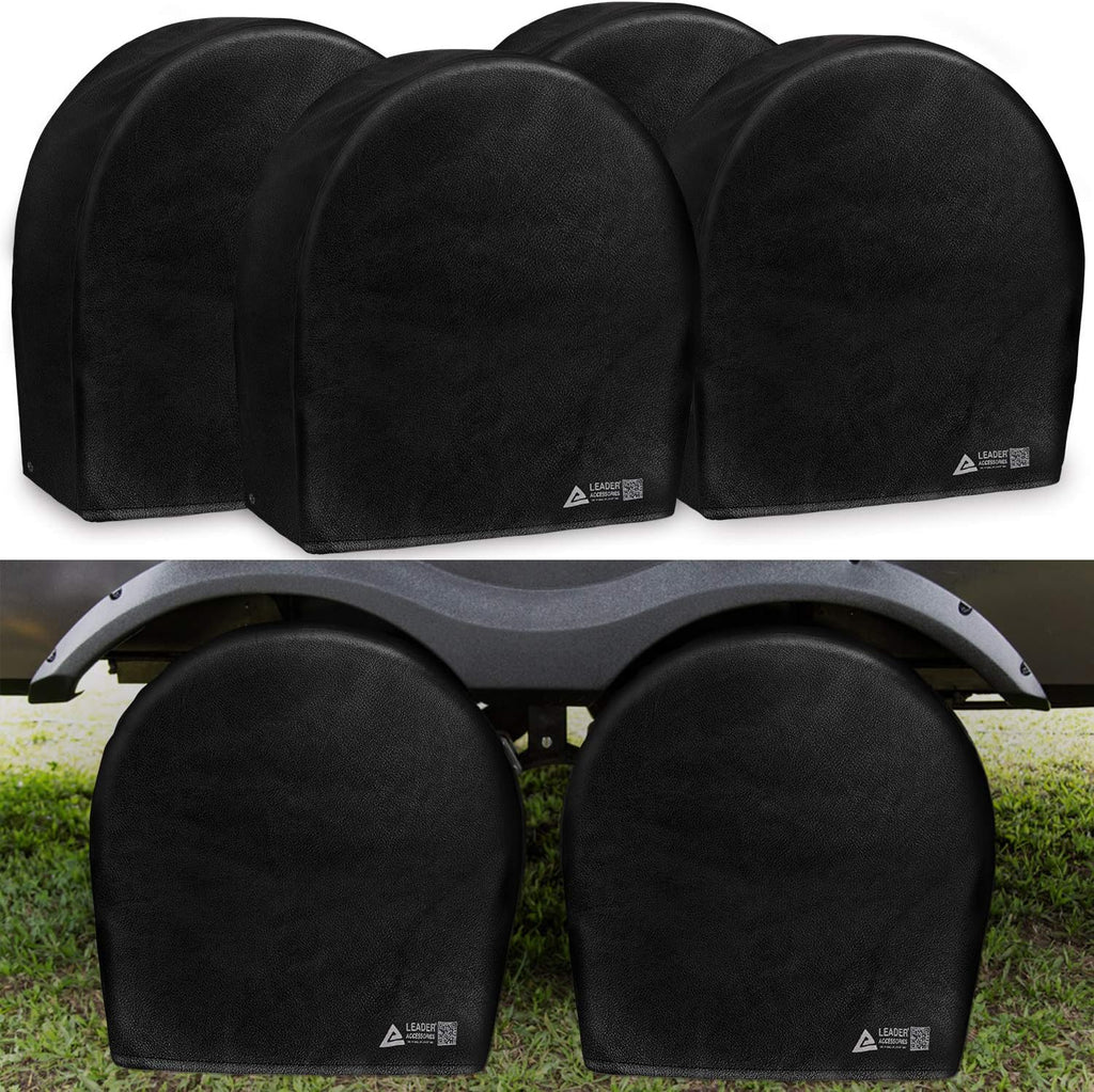 Black Waterproof Tire Covers 4 Pack for RV Trailer Camper Truck SUV O480