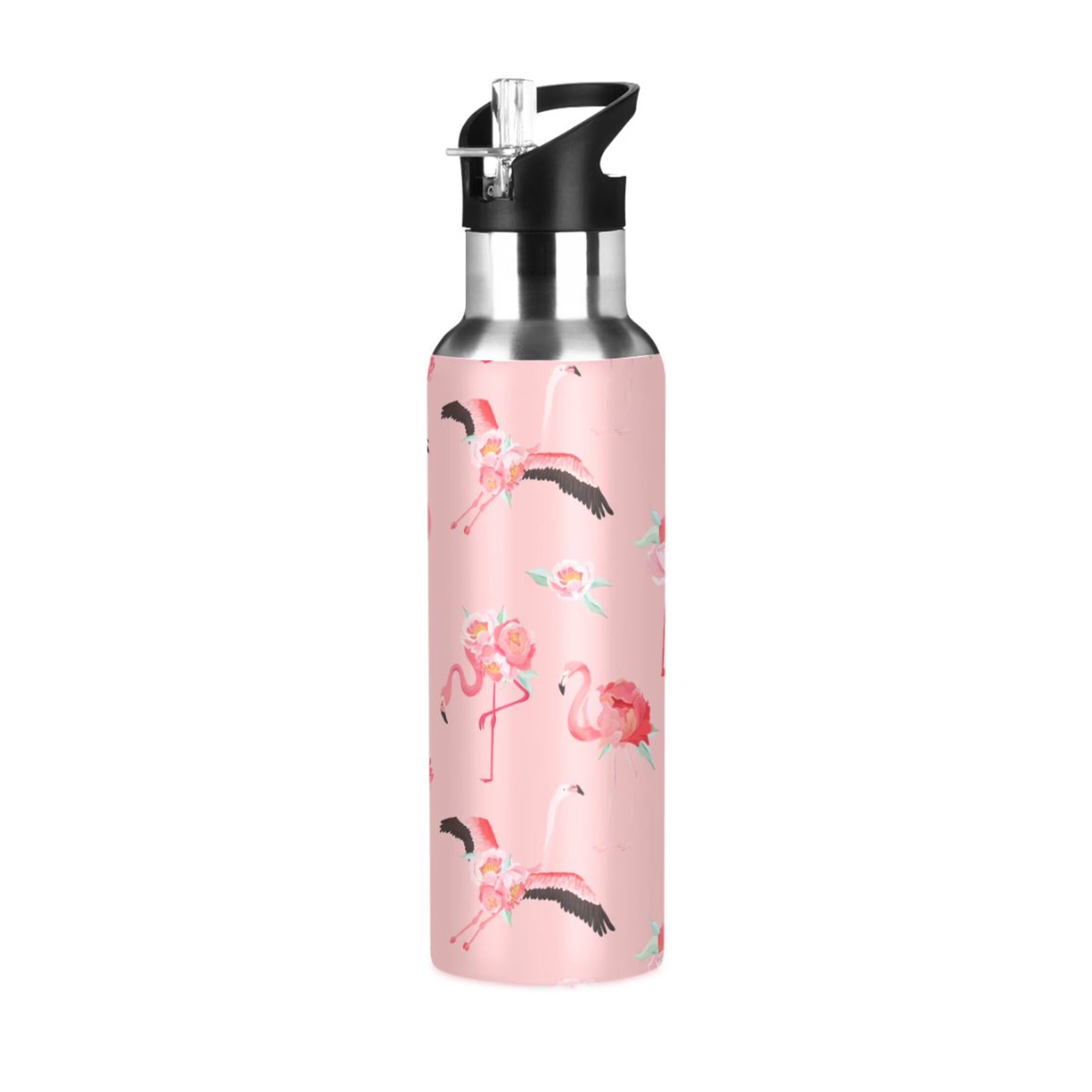 Pink Insulated Stainless Steel Water Bottle with Straw Lid 20 oz M677629