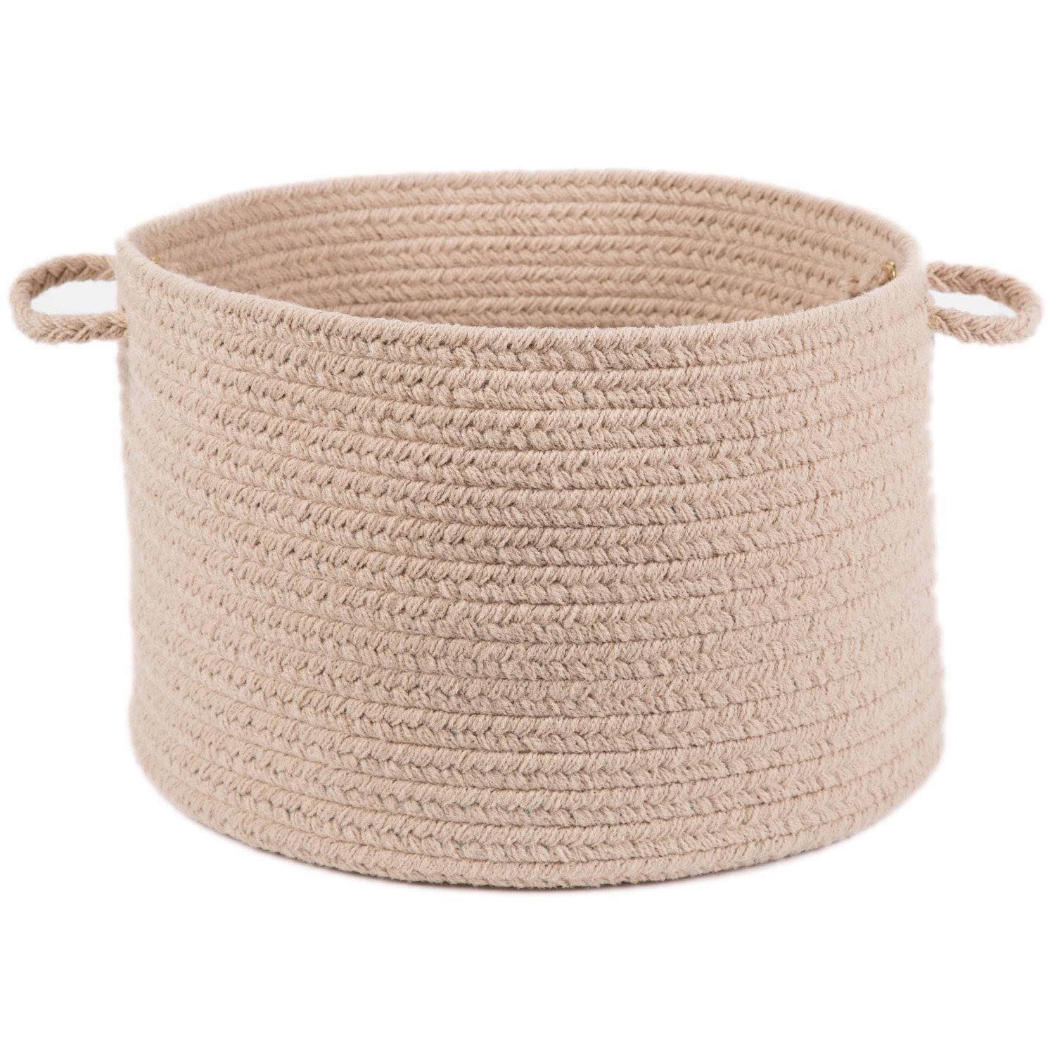 Beige Braided Solid Storage Basket X418724