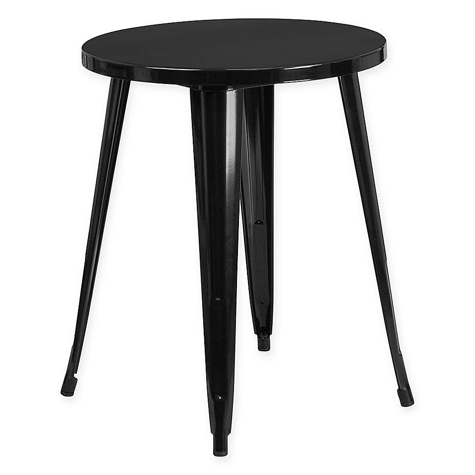 Black Round Metal Cafe Table K76243