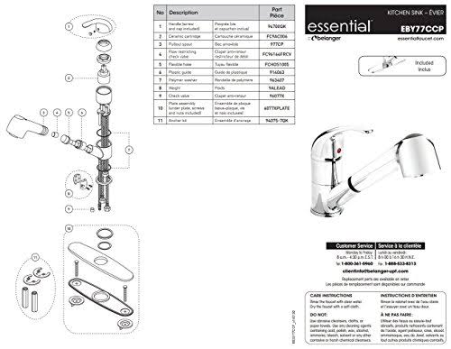 Polished Chrome Kitchen Sink Faucet with Pull-Out Spout N189783