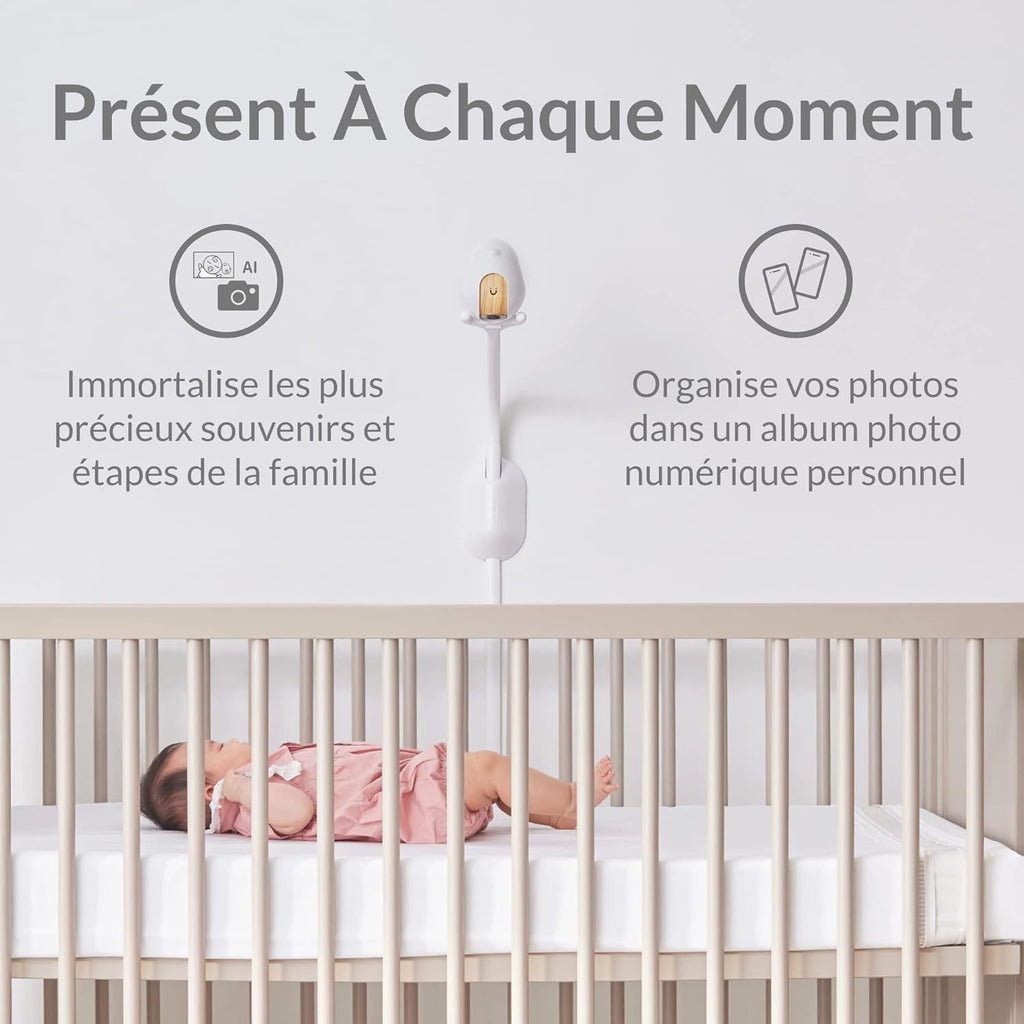 Smart Baby Monitor with Wall Mount: 1080p HD Night Vision Camera, 2-Way Audio, Cry & Temperature Detection W467633