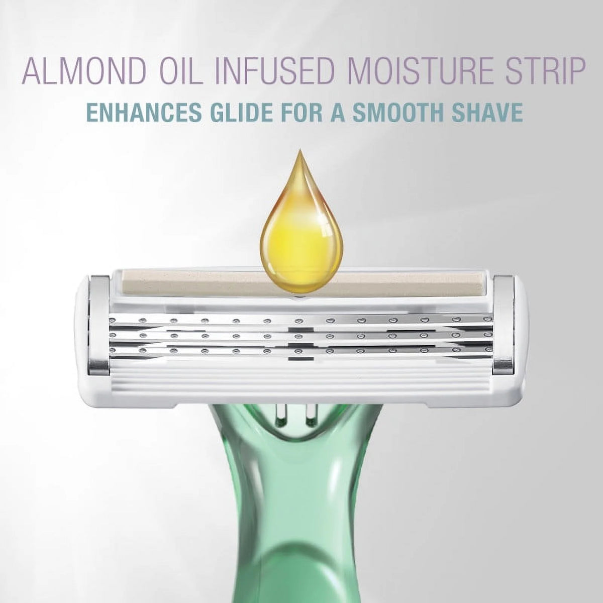 12 Pack Women's Disposable Razors with Natural Almond Oil R2867