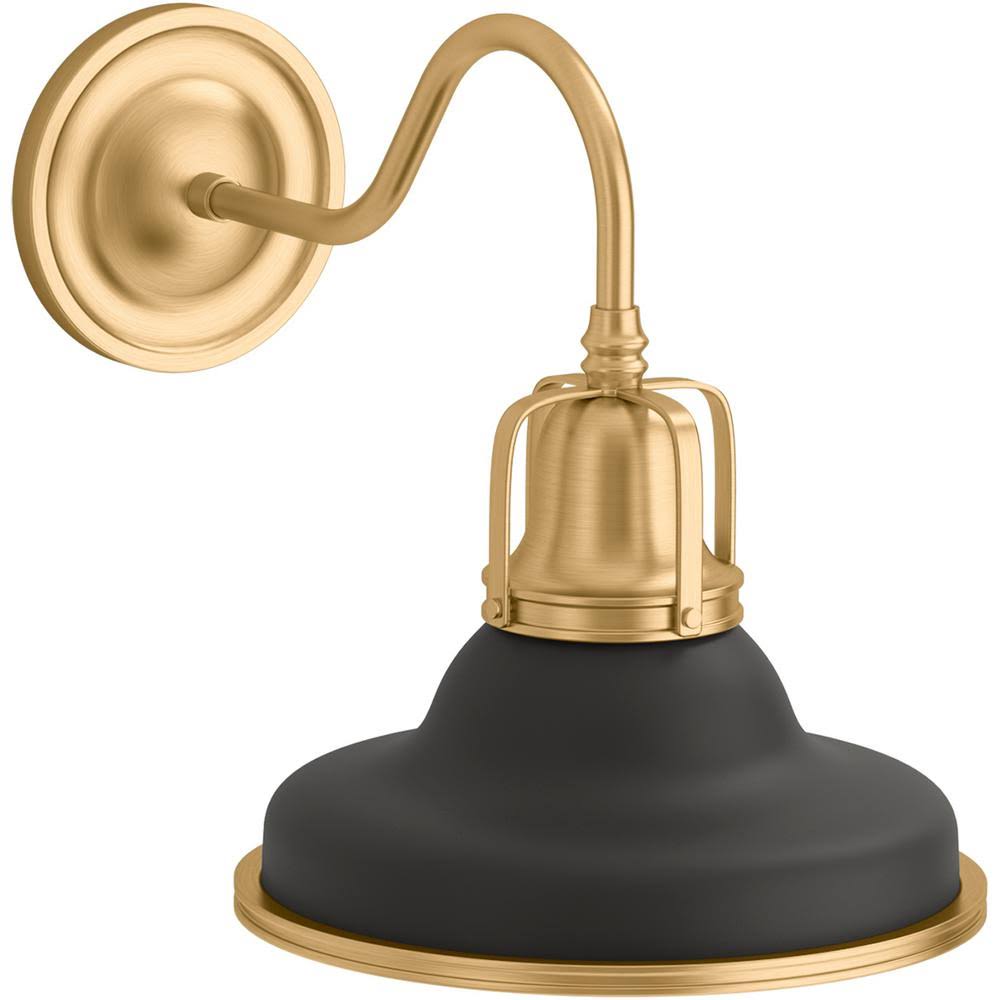 Black with Brass Trim Sconce W60602