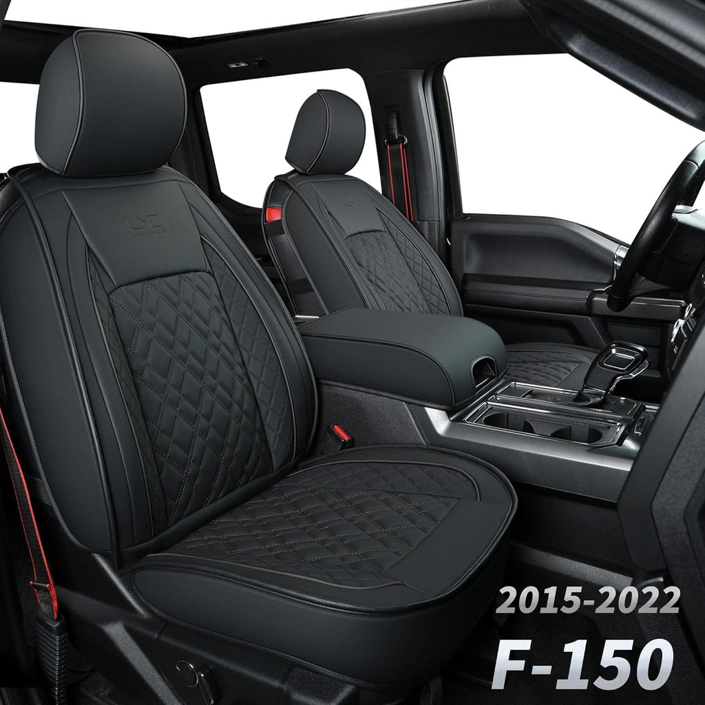 Faux Leather Seat Covers Full Set Black&Blue D501