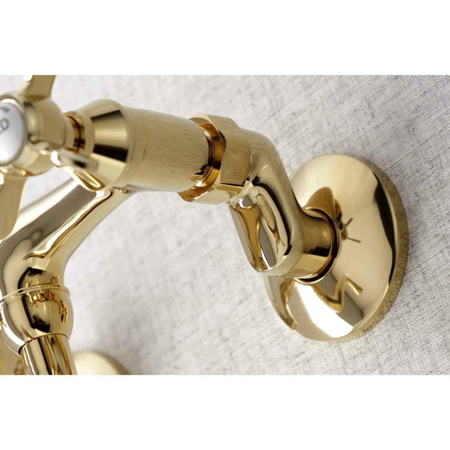 Polished Brass Adjustable Center Wall Mount Bathroom Faucet B580