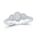 Women's Solid 10kt White Gold Oval Diamond 3-stone Bridal Engagement Ring 1/2 Cttw Ring Size 7.5 Z1242