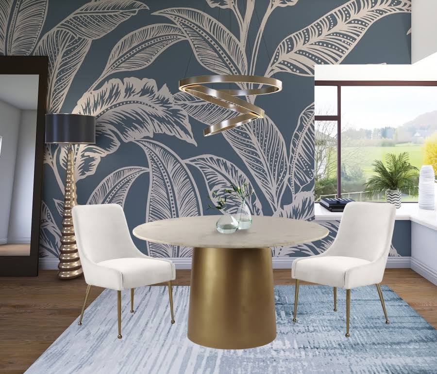 Cream Velvet Dining Chair Set of 2 K398117