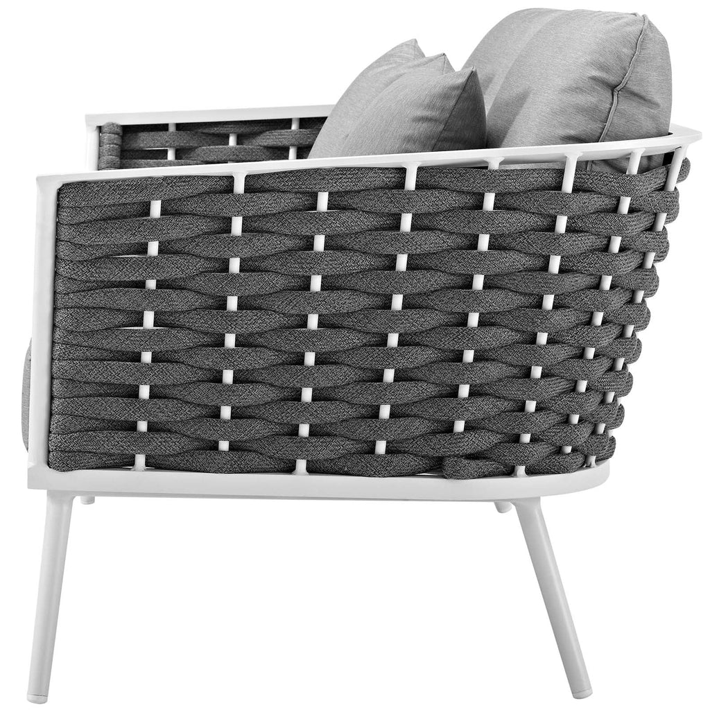 White Gray 6 Piece Aluminum Patio Sectional Sofa Set G90038