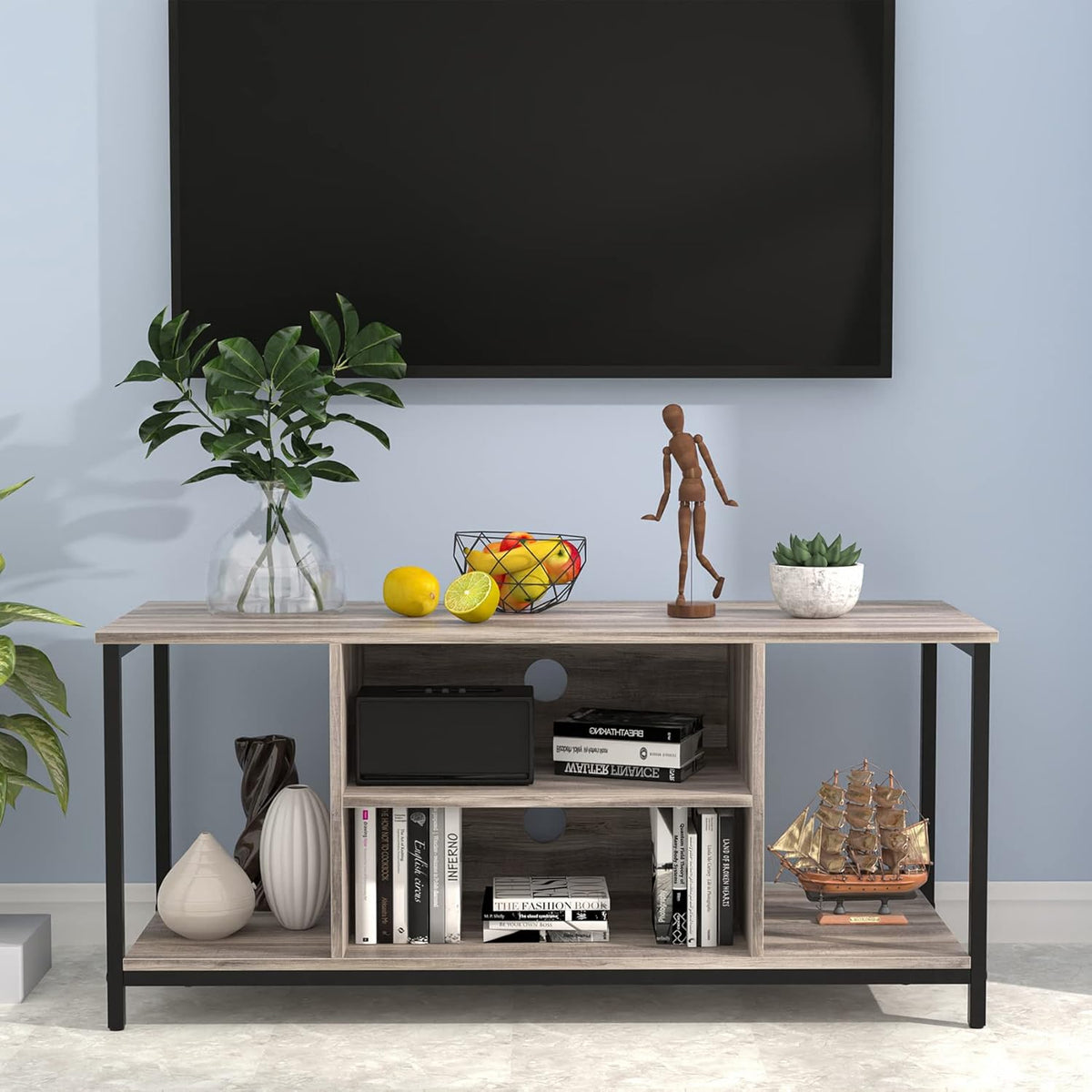 Gray 2 Tier TV Stand for 55 inch TV N3051