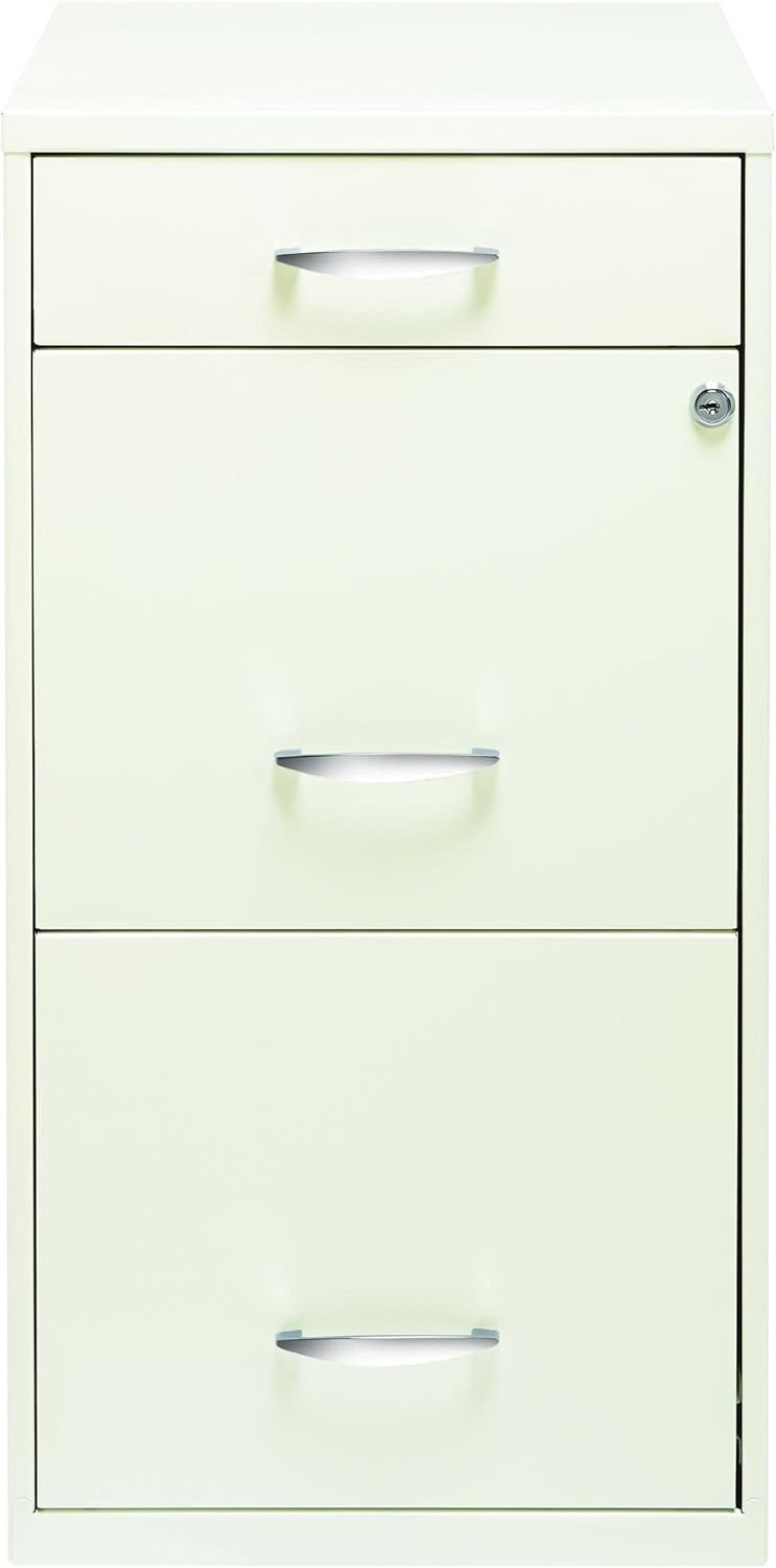 White 3 Drawer Steel File Cabinet J22958