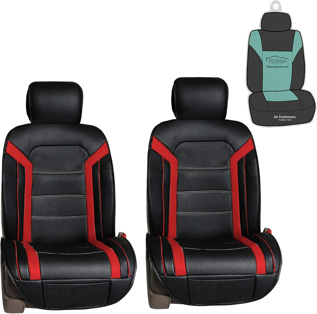 Black Leather Seat Cushions Front Set D824