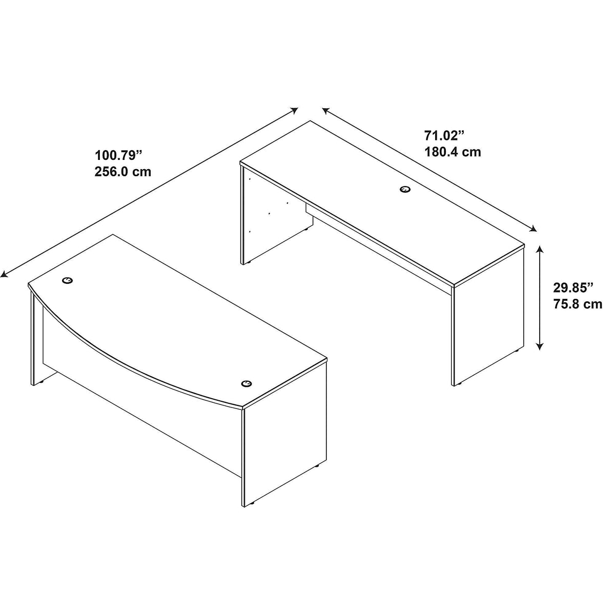 Hansen Cherry 2 Piece Desk H44327