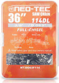 36 Inch Full Chisel Chainsaw Chain 3/8 Pitch 0.063 Gauge 114 Drive Link V253