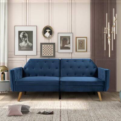 Black Velvet Sleeper Sofa Y25077