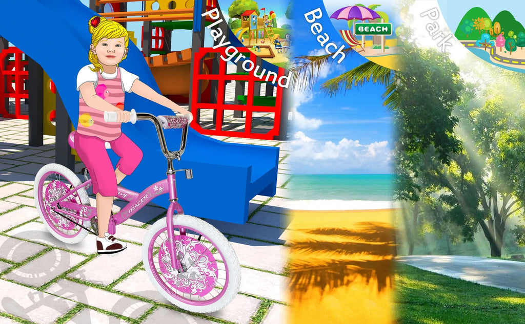Pink 20 Inch Kids BMX Bike with Kickstand S6690