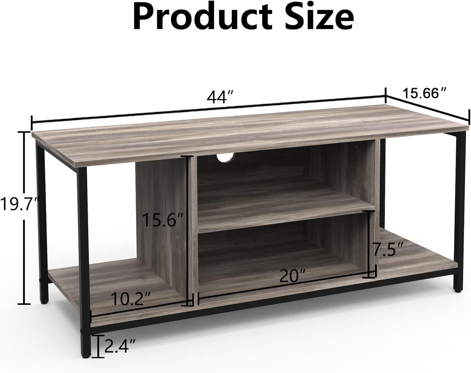 Gray 2 Tier TV Stand for 55 inch TV N3051