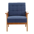 Accent Chairs Set of 2 with Side Table, Wood and Fabric Armchairs I330