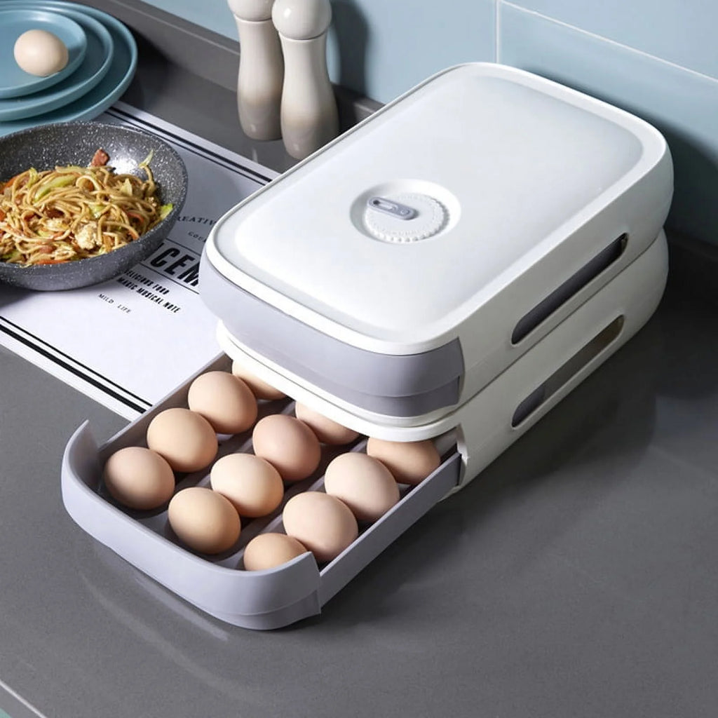 Large-capacity drawer-type egg storage box with lid S222