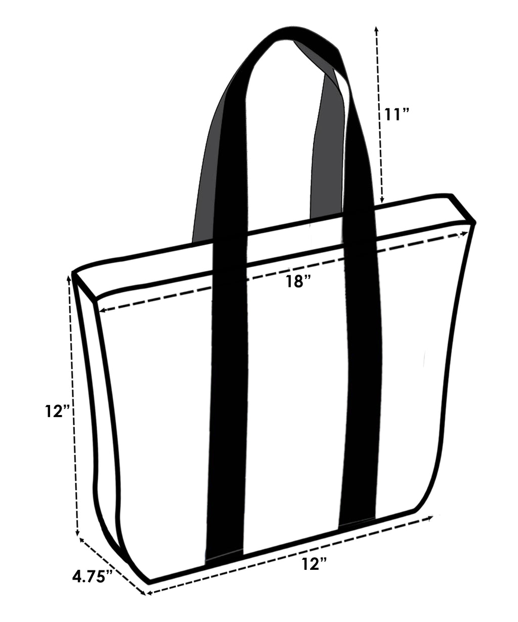 Gray Red White Zip Tote Bag A775