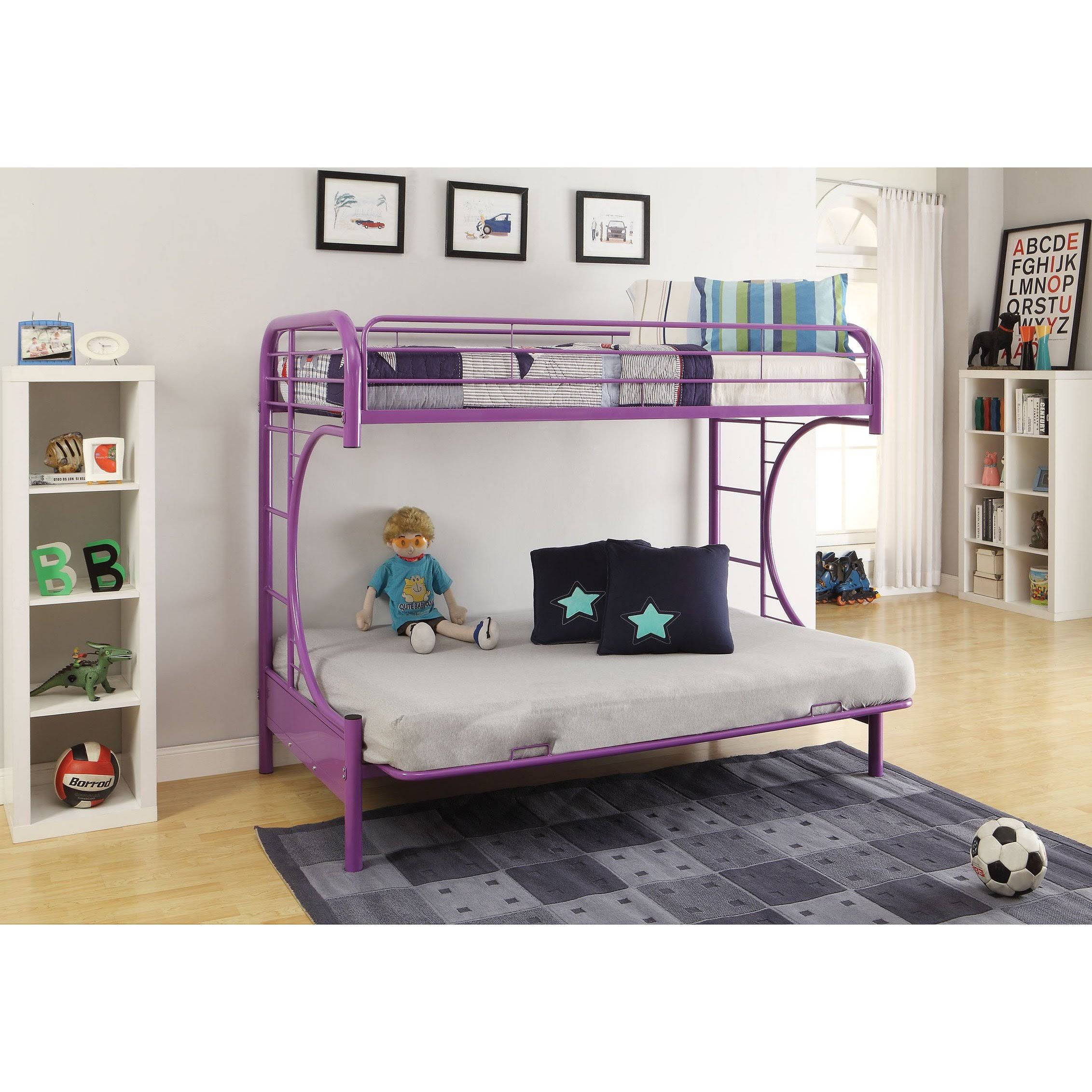 Purple Metal Tube Futon Bunk Bed J926797