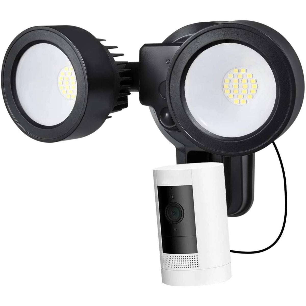 3-in-1 Floodlight, Charger and Mount for Ring Stick Up Cam and Spotlight Cam Battery (Black) V1970