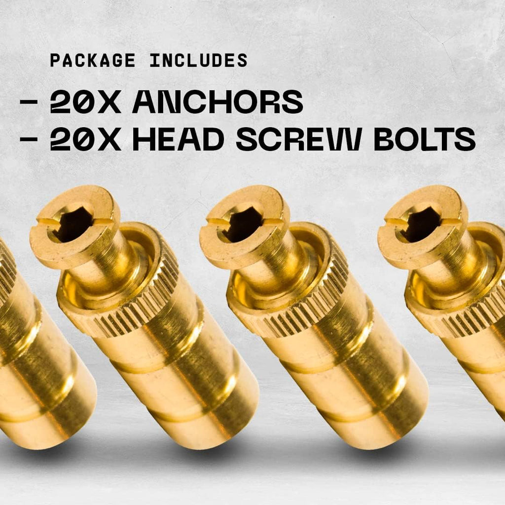 Pool Cover Anchors Concrete and Pavers Deck 20 Pack Brass Head Screw Bolts T22048